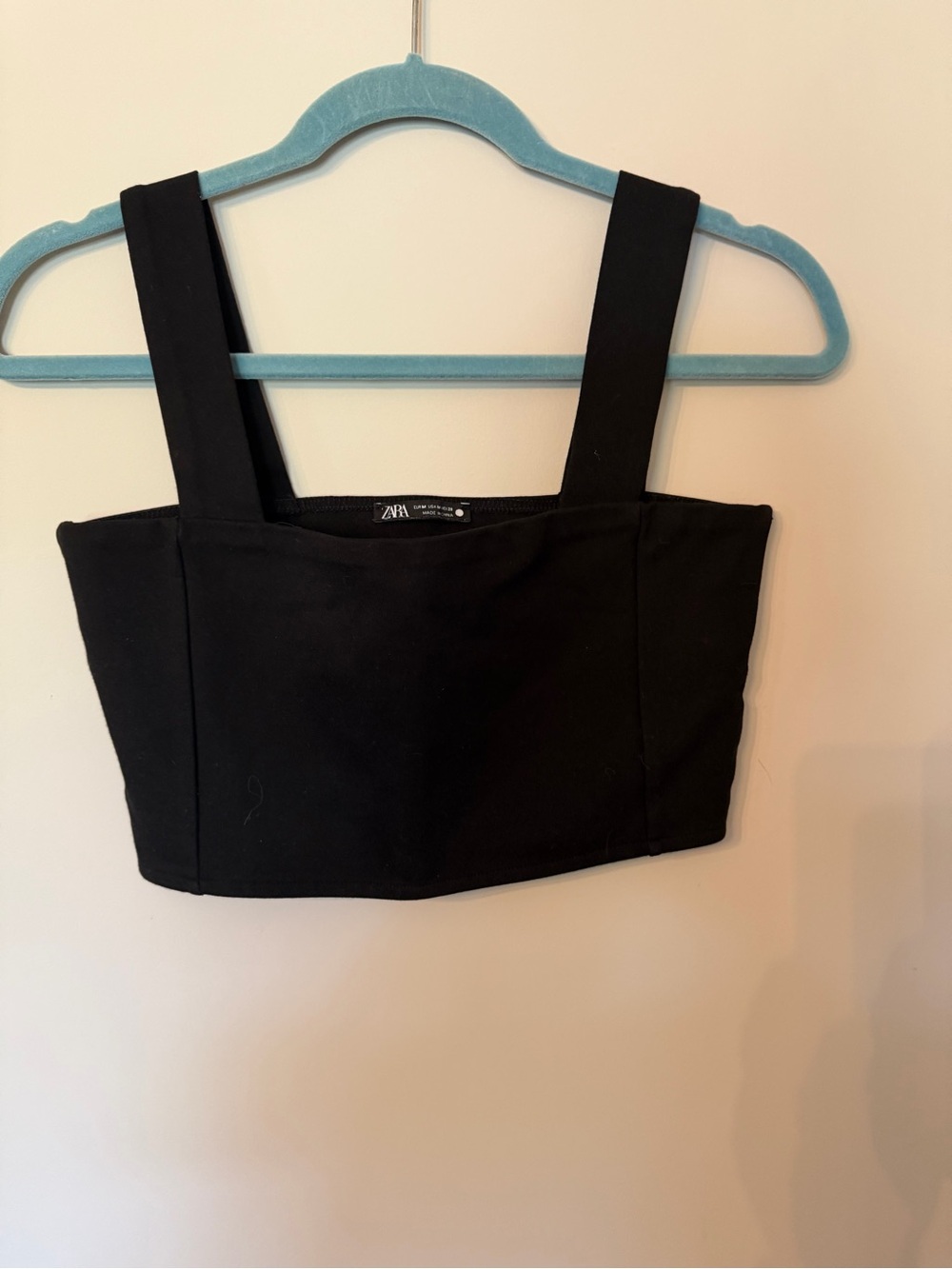 Zara black festival crop top size medium